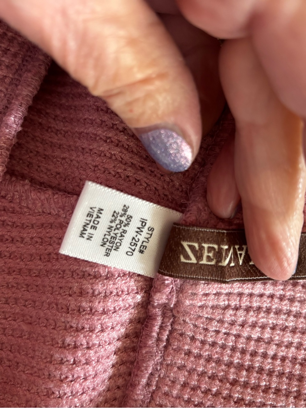 Zenana Sweater Boxy Top & Long Pants Set Ribbed Knit Wide-Leg Rose. Small - Picture 12 of 12